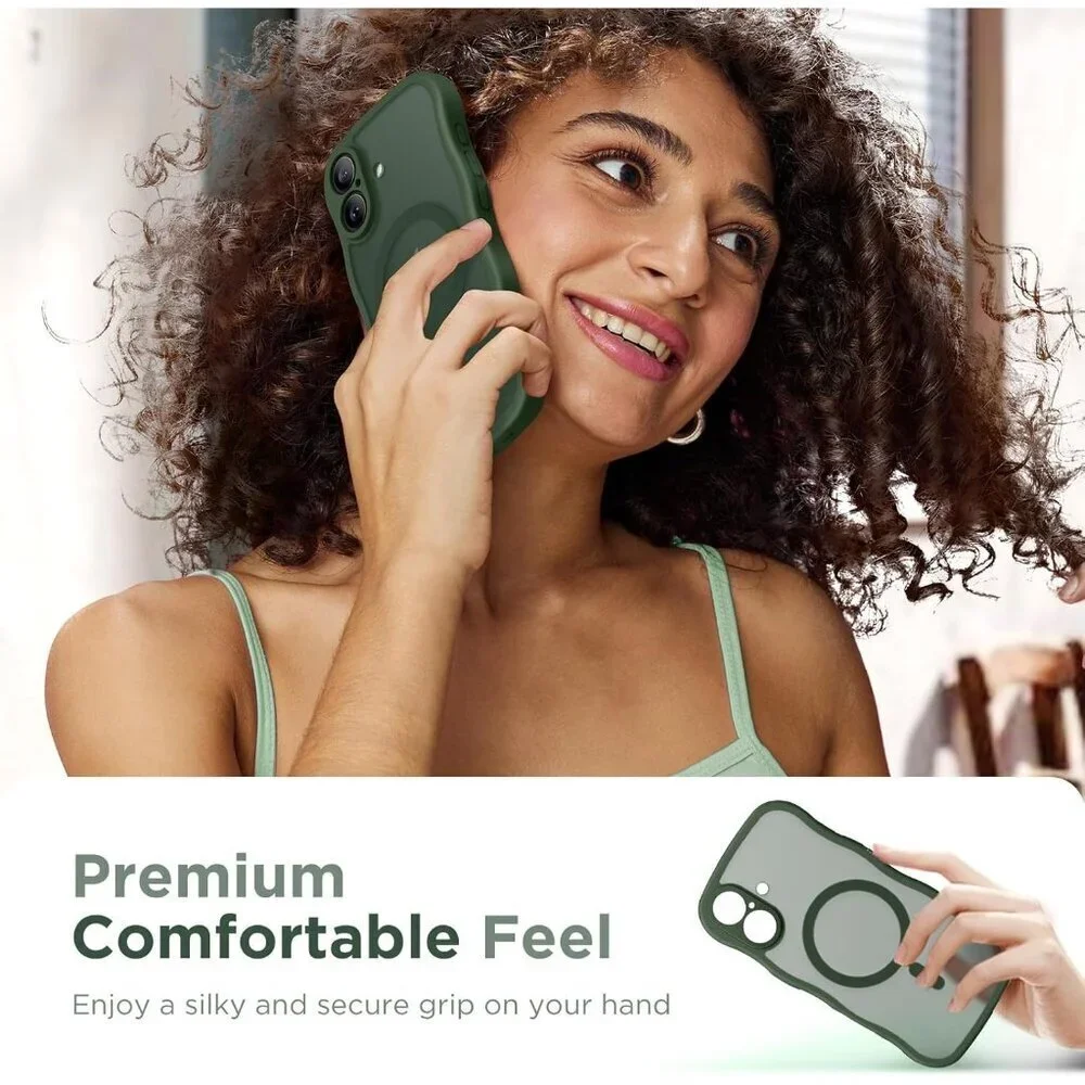 Women Deep Green Iphone 17 Pro Max Case Full Camera Protection Mag Safe